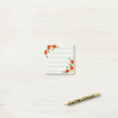 3 Oranje Bloemen Notitie Post-it® Notes (Op bureau)