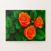 3 ORANJE ROZEN LEGPUZZEL (Horizontaal)