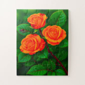 3 ORANJE ROZEN LEGPUZZEL (Verticaal)