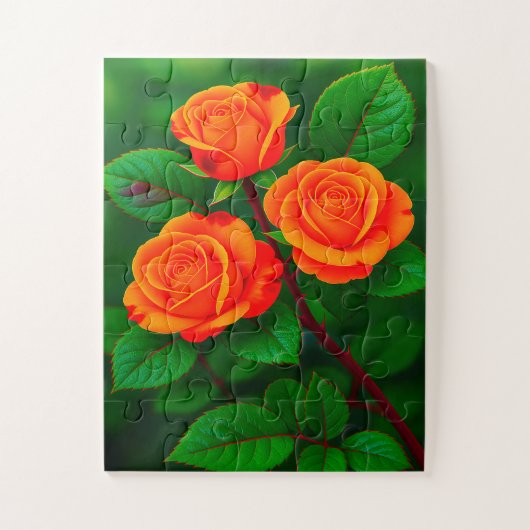 3 ORANJE ROZEN LEGPUZZEL (Verticaal)
