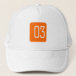 #3 Oranje vierkant Trucker Pet