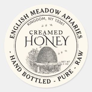 3 OZ CREAMED Honey Label Hand Bottled Raw