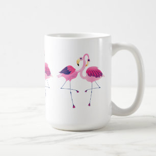 3 paar roze flamingo's illustratie koffiemok
