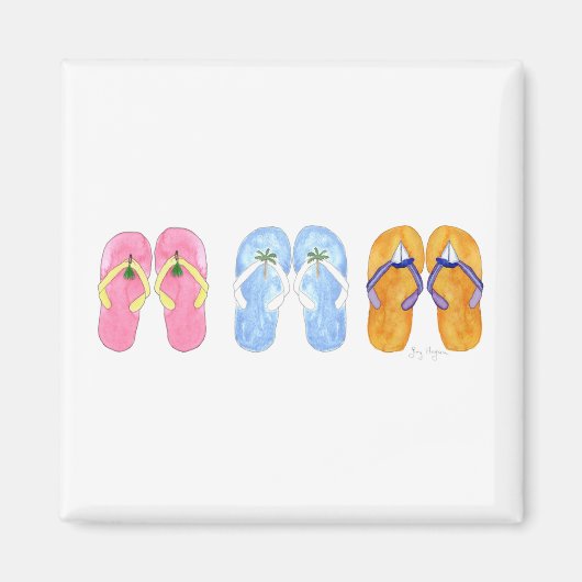 3 paar Teenslippers Magnet (Voorkant)