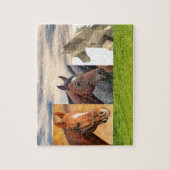 3 paarden, bruin, bruin, kunst, leeftijd 6, 110 st legpuzzel (Verticaal)