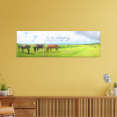 3 Paarden Foto trryptic Live Eenvoudig script graz Canvas Afdruk (Insitu (Woonkamer))