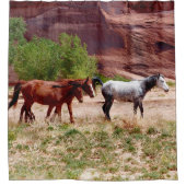 3 Paarden in Canyon de Chelly Douchegordijn (Voorkant)