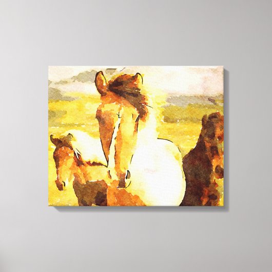 *~* 3 Paarden - Mustangs Mountains AR22 Paardenkun Canvas Afdruk (Voorkant)