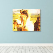 *~* 3 Paarden - Mustangs Mountains AR22 Paardenkun Canvas Afdruk (Insitu (Houten vloer))