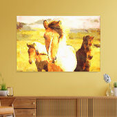 *~* 3 Paarden - Mustangs Mountains AR22 Paardenkun Canvas Afdruk (Insitu (Woonkamer))