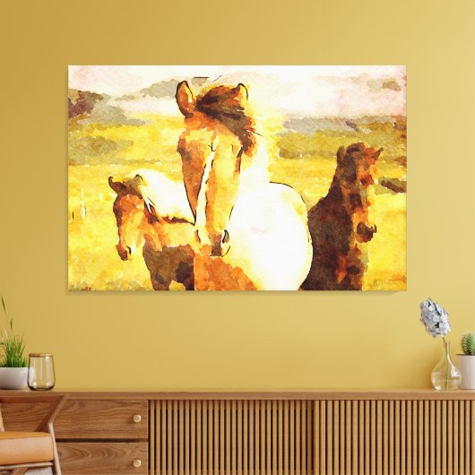 *~* 3 Paarden - Mustangs Mountains AR22 Paardenkun Canvas Afdruk (Insitu (Woonkamer))