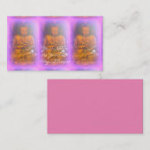 3 paarse aura buddhas visitekaartje (Voorkant / Achterkant)