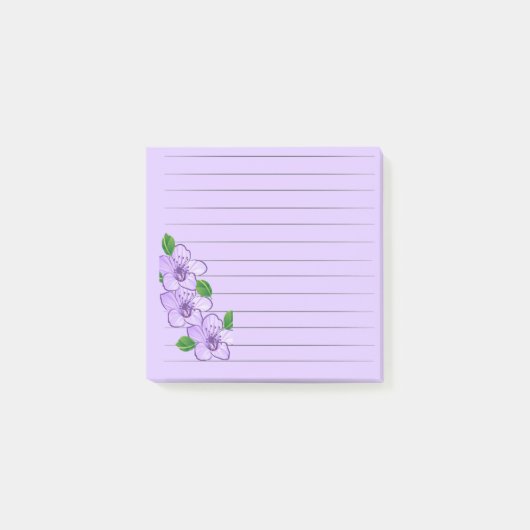 3 paarse bloemen post-it® notes (Voorkant)