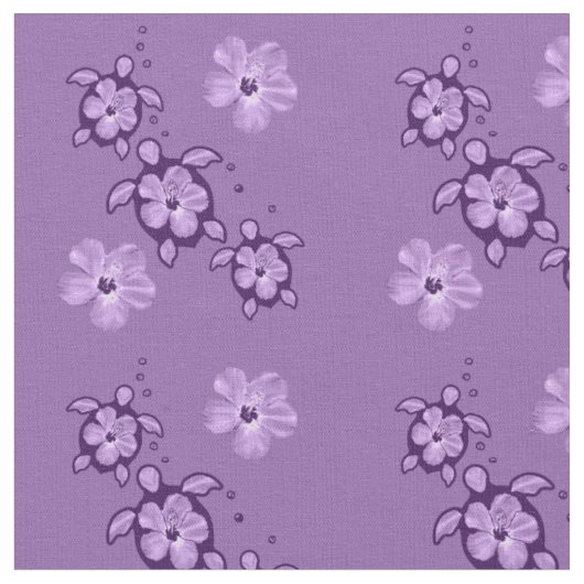 3 Paarse Honu Turtles Fabric Stof (Close Up)