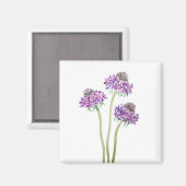 3 paarse scabiosa scoop bloemen waterverf magneet (Voorkant / Achterkant)