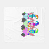 3 paashippie gnomes tie dye Spring Bunny Ears R Fleece Deken (Voorkant (Horizontaal))