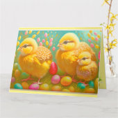 3 Paaskip en Collectie van eieren Kaart (Gele Bloem)