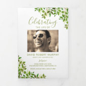 3 Pagina Funeral Order of Service | Memorandum Drieluik Uitnodiging (Cover)