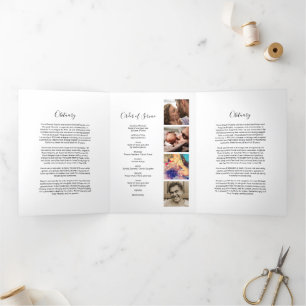 3 Pagina Funeral Order of Service   Memorandum Drieluik Uitnodiging