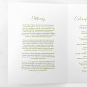 3 pagina's rouwkaart | Herdenkingsprogramma Drieluik Uitnodiging (Binnenzijde eerst)