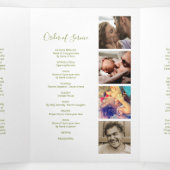 3 pagina's rouwkaart | Herdenkingsprogramma Drieluik Uitnodiging (Binnenkant midden)