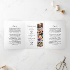 3 pagina's rouwkaart | Herdenkingsprogramma Drieluik Uitnodiging