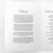 3 pagina's rouwkaart | Herdenkingsprogramma Drieluik Uitnodiging (Binnenzijde eerst)