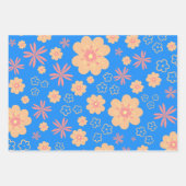 3 Pak het kleurrijke Retro Floral Patroon Inpakpapier Vel (Voorkant 3)