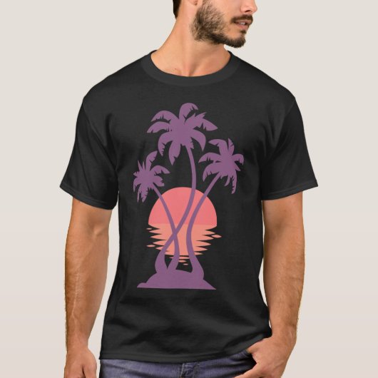 3 Palm Sunset vriend T-shirt (Voorkant)