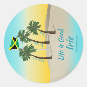 3 Palm Trees Jamaica Relax-Recharge-Rejuvenate Ronde Sticker