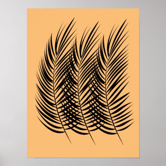 3 palmboomstammen verlaten een kunstdecor voor de  poster (Voorkant)