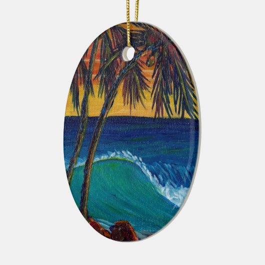 3 palmzonsondergang keramisch ornament (Links)
