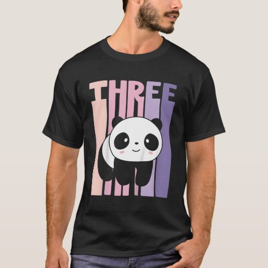 3 Panda 3e B-dag T-shirt (Voorkant)