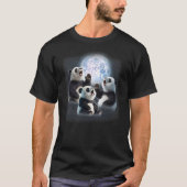 3 Pandas Howling At The Moon Funny Panda Bear Love T-shirt (Voorkant)
