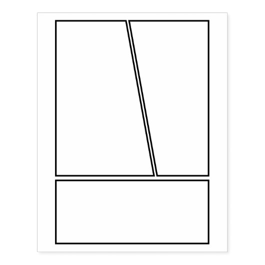 3 paneel 2-1 leeg comic achtergrondpaneel rubberstempel (Afrduk)