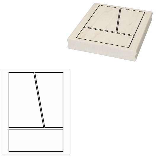 3 paneel 2-1 leeg comic achtergrondpaneel rubberstempel (Gestempeld)