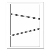 3 paneel Dynamisch leeg comic achtergrondpaneel Rubberstempel (Afrduk)