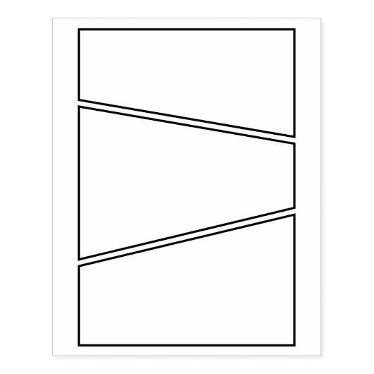 3 paneel Dynamisch leeg comic achtergrondpaneel Rubberstempel (Afrduk)