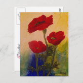 3 papavers briefkaart (Voorkant / Achterkant)