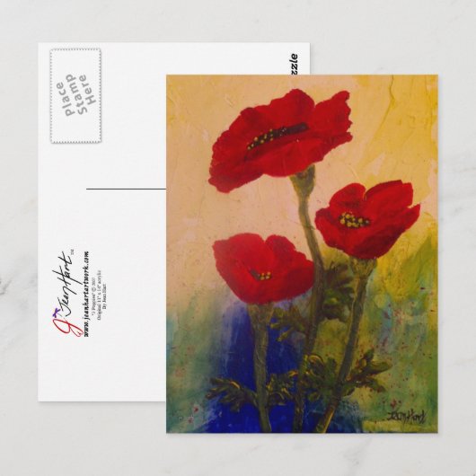 3 papavers briefkaart (Voorkant / Achterkant)