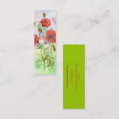 "3 Papavers" Klein Bladwijzer Mini Visitekaartje (Voorkant / Achterkant)