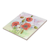 "3 papavers"-tegel tegeltje (Zijkant)