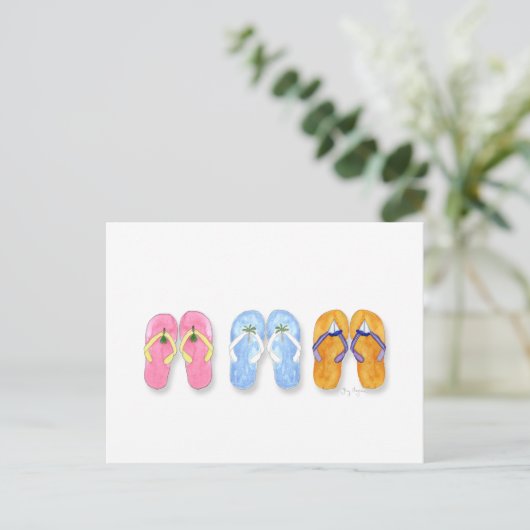 3 Paren Teenslippers Briefkaart (Staand voorkant)
