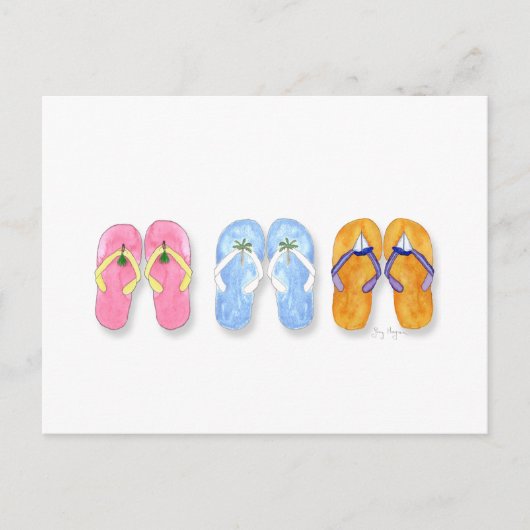 3 Paren Teenslippers Briefkaart (Voorkant)