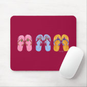 3 paren Teenslippers Mousepad Muismat (Met muis)