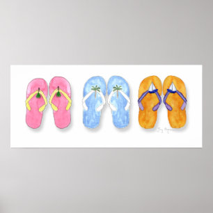 3 Paren Teenslippers Posters en Prints