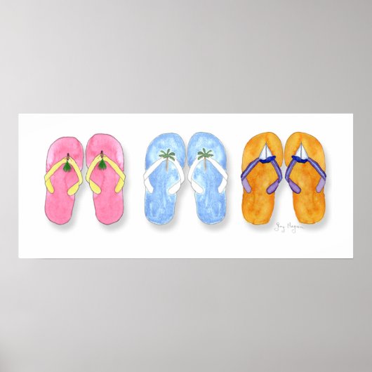 3 Paren Teenslippers Posters en Prints (Voorkant)