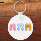 3 Paren Teenslippers Sleutelhanger (Voorkant)