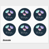 3  pastel Waterverf vlinders dank u Ronde Sticker (Vel)