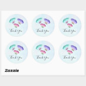 3  pastel Waterverf vlinders dank u Ronde Sticker (Vel)